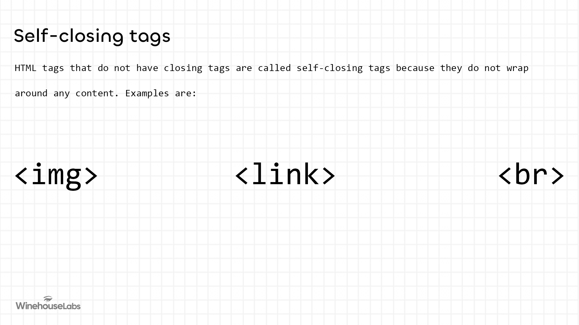 Self-closing tags diagram